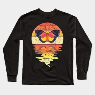 Vintage Butterfly reflected on lights of moon Long Sleeve T-Shirt